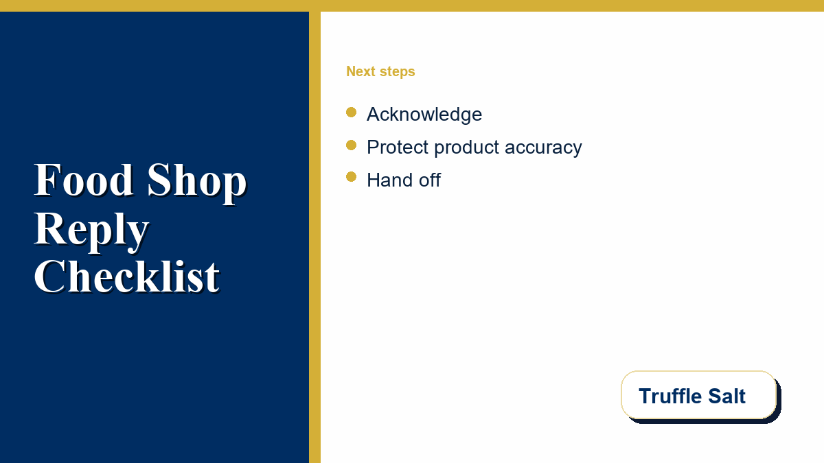 Specialty food shop inbox interface showcasing tagged customer inquiries ready for morning staff review.