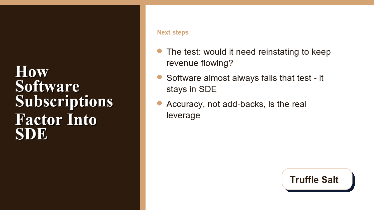 A quality-of-earnings review checks every claimed add-back